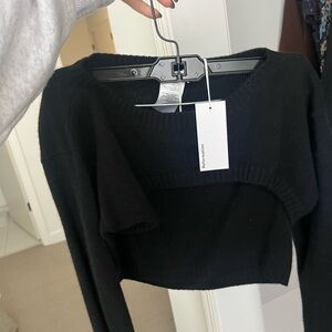 Reformation Black Cropped Sweater